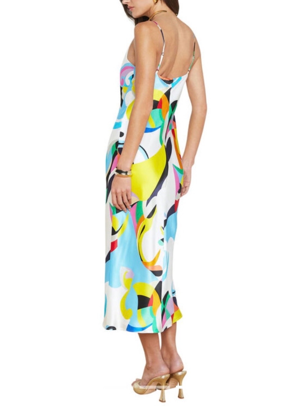 L'AGENCE Multicolor Abstract Slip Maxi Dress - Picture 4 of 6